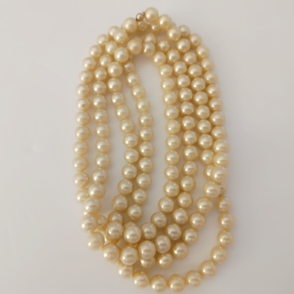 PEARLS Endless Long Necklace Vintage 44" Retro Y2K Opera Length - Picture 2 of 10